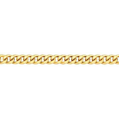 Chaîne Gourmette, Or Jaune 750, Longueur 60 cm, Largeur 0,80 mm à 3,40 mm - Manillon