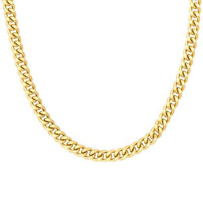 Chaîne Massive en Maille Gourmette et en Or Jaune 750, Longueur 70 cm, Largeur de 0,80 mm à 3,40 mm - Manillon