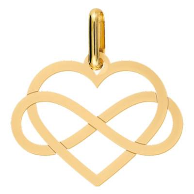 Yellow Gold 375/1000 or 750/1000 Openwork Infinity Heart Pendant - Lucas Lucor
