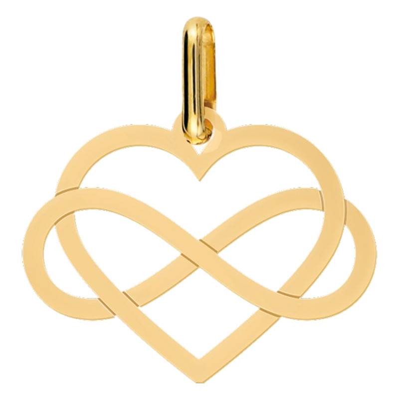Yellow Gold 375/1000 or 750/1000 Openwork Infinity Heart Pendant - Lucas Lucor