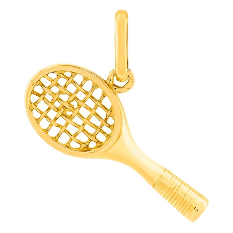 Yellow Gold 375/1000 or 750/1000 Tennis Racket Pendant - Lucas Lucor
