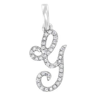 Pendentif lettre G Or Blanc 750 & diamants - Allegoria
