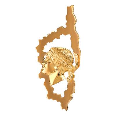750/1000 Yellow Gold Open-Work Corsica & Moor's Head Pendant - Lucas Lucor