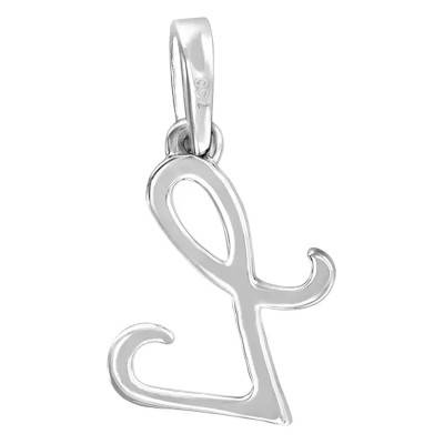 750 White Gold & Diamonds Letter L Pendant - Allegoria