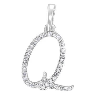 Pendentif lettre Q Or Blanc 750 & diamants - Allegoria