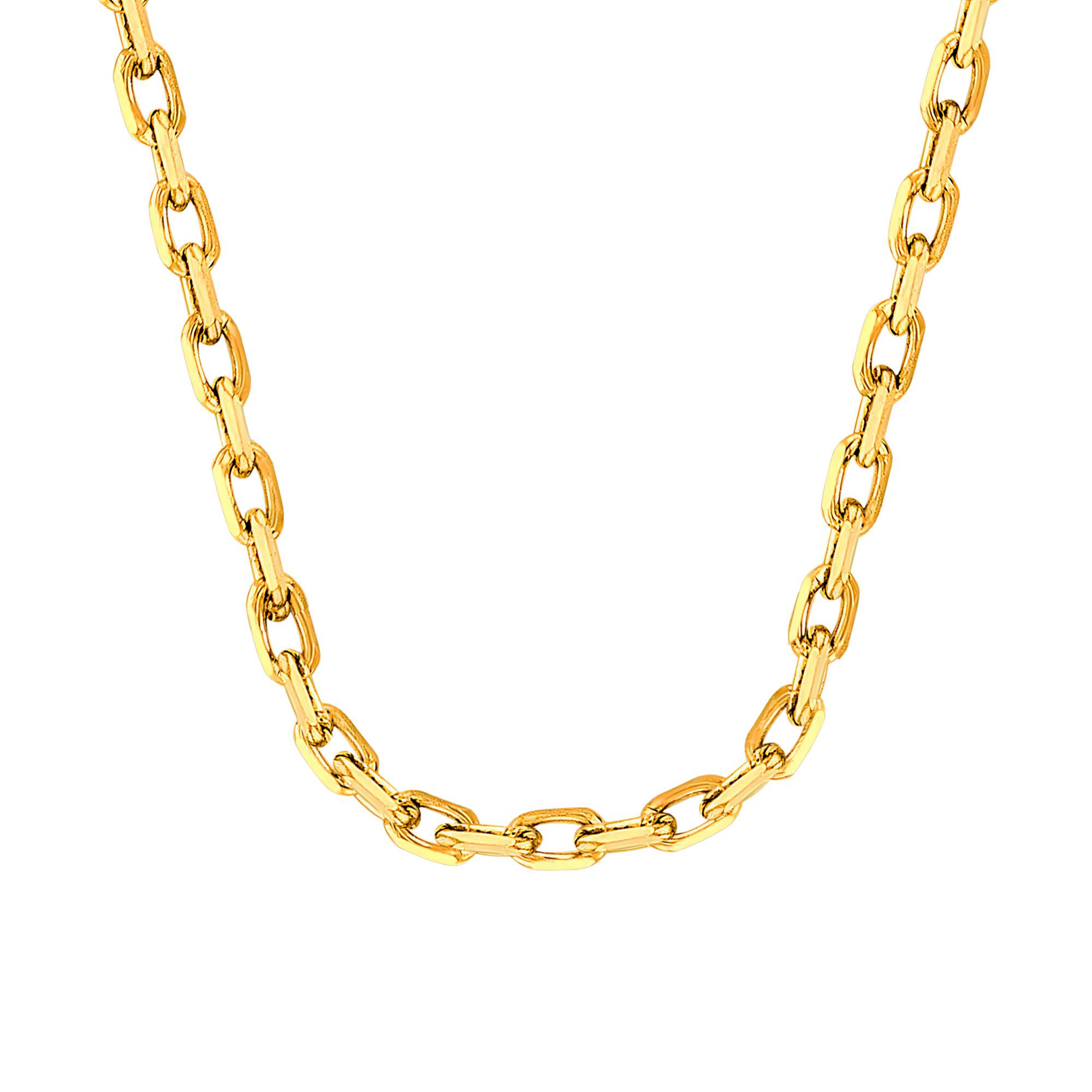 Chaîne forçat diamantée, plaqué or jaune, 38 cm Manillon Ocarat