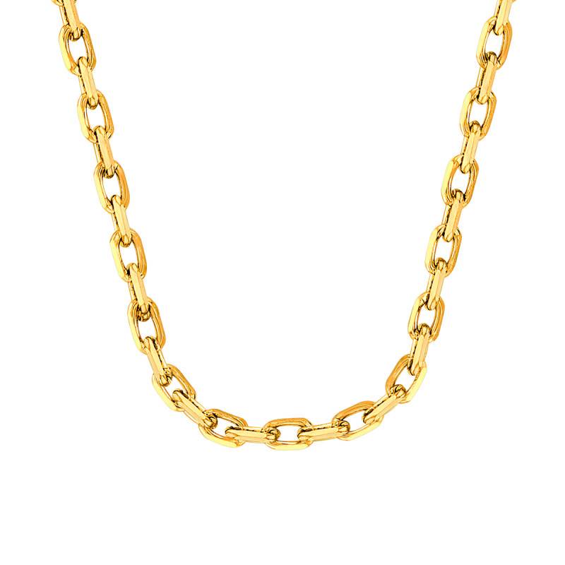 Diamond-Cut 750/1000 Yellow Gold-Plated Cable Chain, Length 55 cm, Width 1.20 mm to 2.80 mm - Manillon