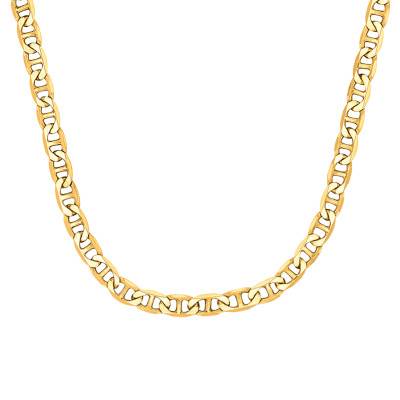 Chaîne Marine Plate, Or Jaune 375, Longueur 60 cm, Largeur de 1,50 à 3 mm - Manillon