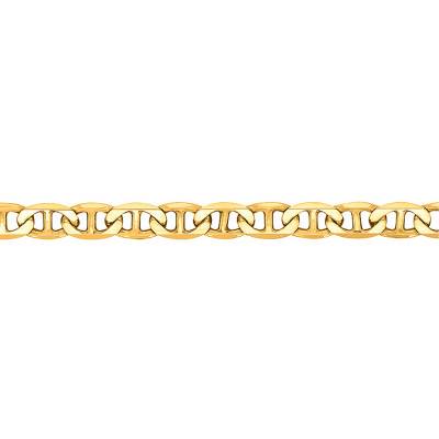 375/1000 Yellow Gold Flat Mariner Chain, 62 cm Length, 1.50 mm to 3 mm Width - Manillon