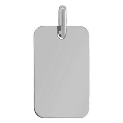 Pendentif Plaque Rectangulaire Or Blanc 375 ou 750 - Lucas Lucor