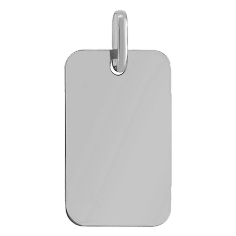375 or 750/1000 White Gold Rectangular Plate Pendant - Lucas Lucor