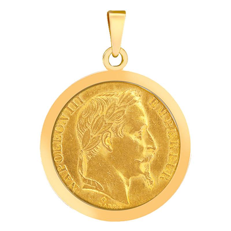 750/1000 Yellow Gold Napoleon III 20F Coin Pendant - Lucas Lucor