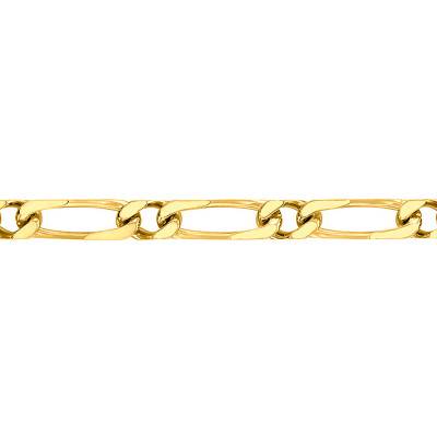 Chaîne Maille Cheval Alternée Massive, Or Jaune 375, Longueur 40 cm, Largeur de 1,40 à 3 mm - Manillon