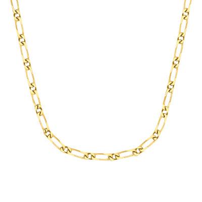 Chaîne Maille Cheval Alternée Massive, Or Jaune 750, Longueur 40 cm, Largeur de 0,80 à 6,00 mm - Manillon