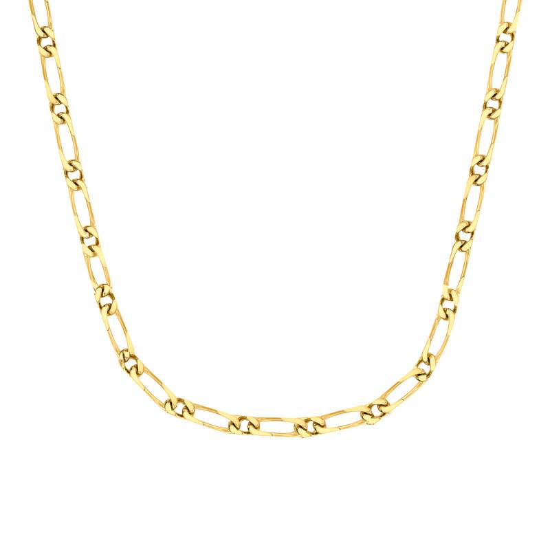 750 Yellow Gold Solid Alternate Oval Link Chain, 50 cm Length, 1.40 to 6 mm Width - Manillon
