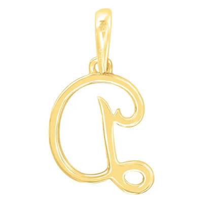 750 Yellow Gold & Diamond Letter D Pendant - Allegoria