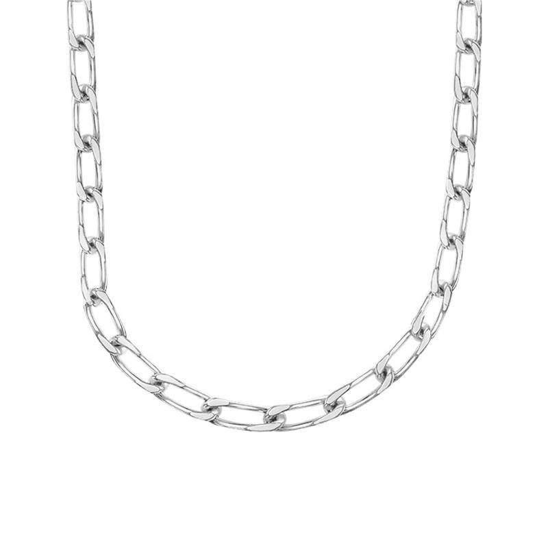 Silver Oval Link Chain, 45 cm Length, 2.20 mm Width - Manillon
