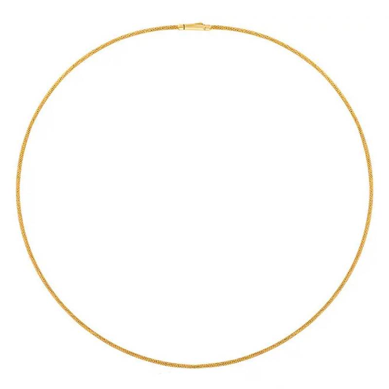 Varna 750/1000 Yellow Gold Cable Necklace, 42 cm Length, Width from 0.80 mm to 2 mm - Buelling