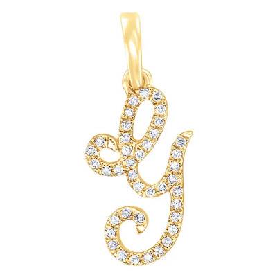 750/1000 Yellow Gold & Diamond Letter G Pendant - Allegoria