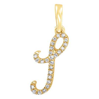 Pendentif lettre I Or Jaune 750 & diamants - Allegoria