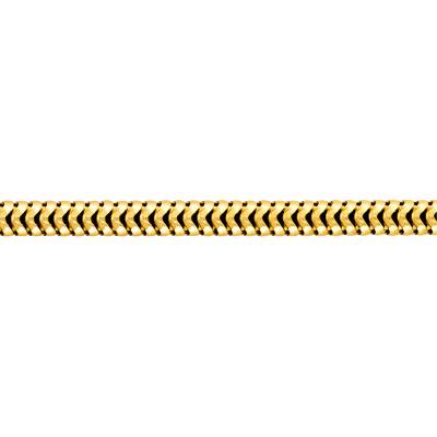 750/1000 Yellow Gold Serpentine Chain, 65 cm Length, 0.80 mm to 1.40 mm Width - Manillon