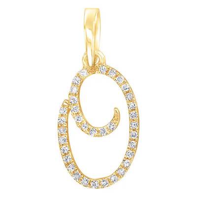 Pendentif lettre O Or Jaune 750 & diamants - Allegoria