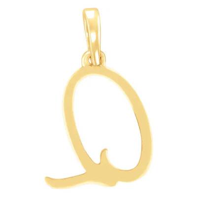 Pendentif lettre Q Or Jaune 750 & diamants - Allegoria