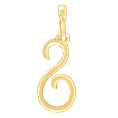 750 Yellow Gold Diamond Letter S Pendant - Allegoria