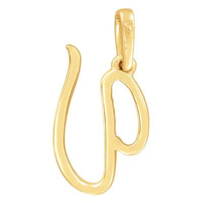 Pendentif lettre U Or Jaune 750 & diamants - Allegoria