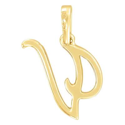Pendentif lettre V Or Jaune 750 & diamants - Allegoria