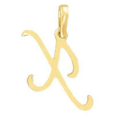 Pendentif lettre X Or Jaune 750 & diamants - Allegoria