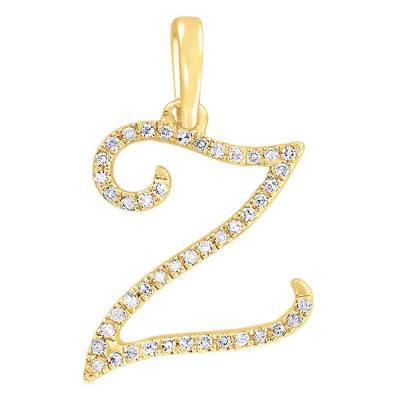 Pendentif lettre Z Or Jaune 750 & diamants - Allegoria