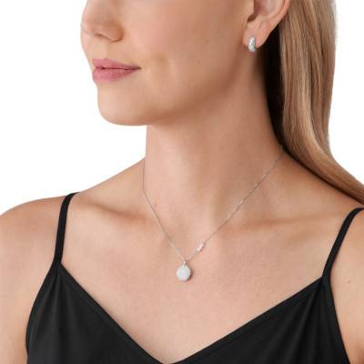 Premium Gift Set Necklace and Earrings in 925 Silver & Zirconium Oxide - Michael Kors