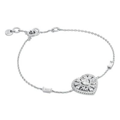 Kors Love Heart Bracelet in 925 Silver & Zirconium Oxide, Length 16 cm to 18,50 cm - Michael Kors