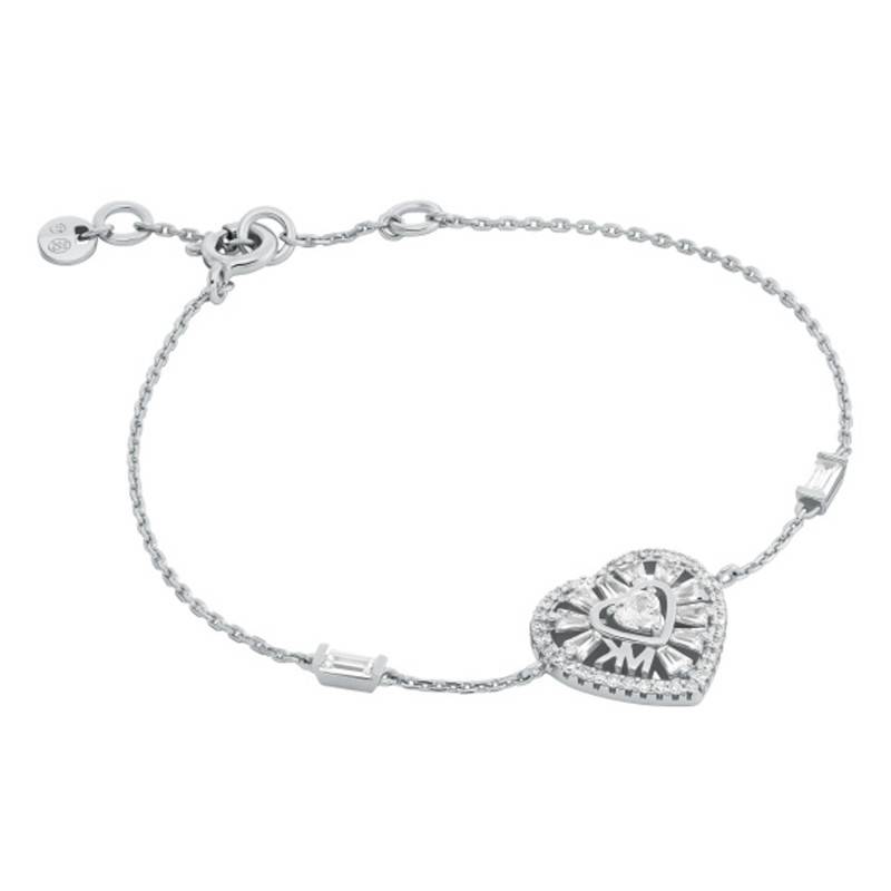 Kors Love Heart Bracelet in 925 Silver & Zirconium Oxide, Length 16 cm to 18,50 cm - Michael Kors