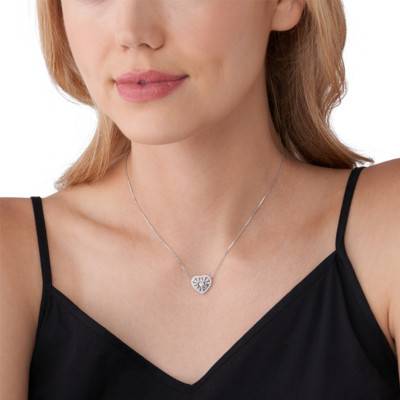 Collier Kors Love Coeur, Argent 925 & Zircones, Longueur 38 cm à 43 cm - Michael Kors