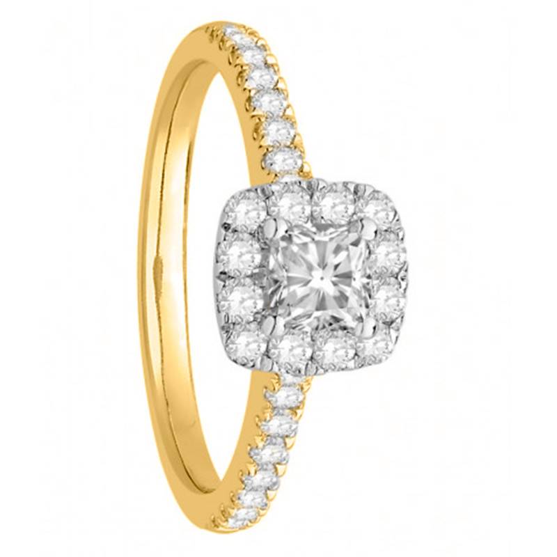 750 Yellow Gold & Diamond Side-Stone Ring 0.69 ct, Width 1.90 mm - Alliantine