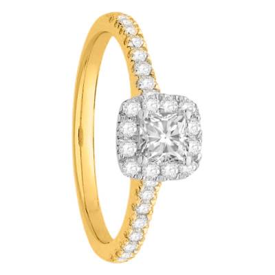 Solitaire Or Jaune 750 & Diamants 0,59 ct, Largeur 1,90 mm - Alliantine