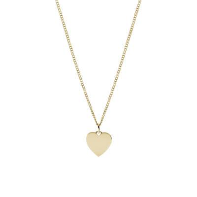 Drew Gold-Tone Steel Heart Necklace, Length 45 cm to 50 cm - Fossil