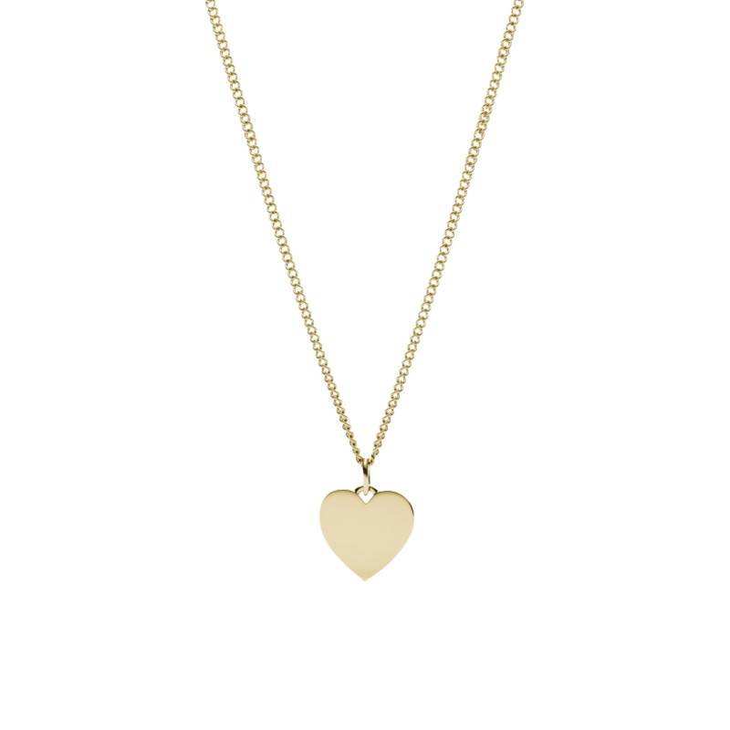 Drew Gold-Tone Steel Heart Necklace, Length 45 cm to 50 cm - Fossil