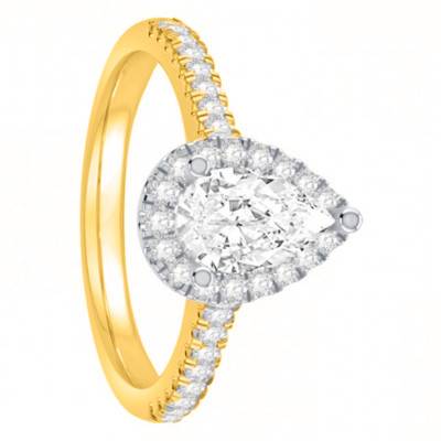 Solitaire en Or Jaune 750 & Diamants 1,34 ct, Largeur 1,85 mm - Alliantine