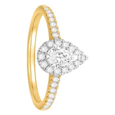 Solitaire en Or Jaune 750 & Diamants 1,02 ct, Largeur 1,85 mm - Alliantine