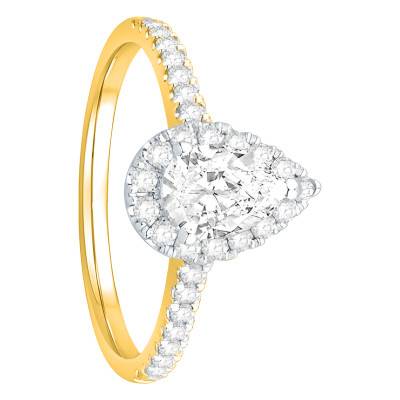 Solitaire Diamants 0,82 ct et Or Jaune 750, Largeur 1,85 mm - Alliantine