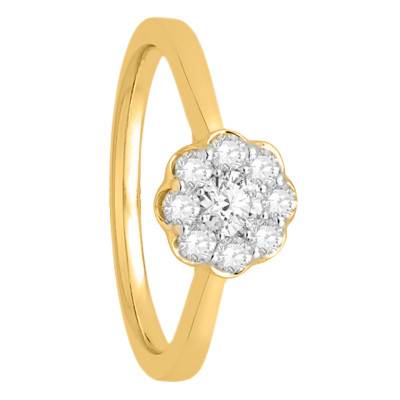 Solitaire Floral Diamants 0,50 ct & Or Jaune 750 - Diamond Lady