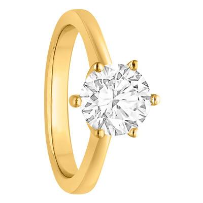 Solitaire Diamant 0,70 ct en Or Jaune 750, Largeur 2,00 mm - Alliantine