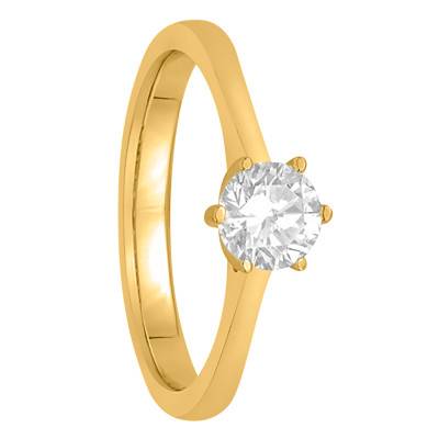 750 Yellow Gold Diamond Solitaire Ring 0,50 ct, Width 1.70 mm - Alliantine