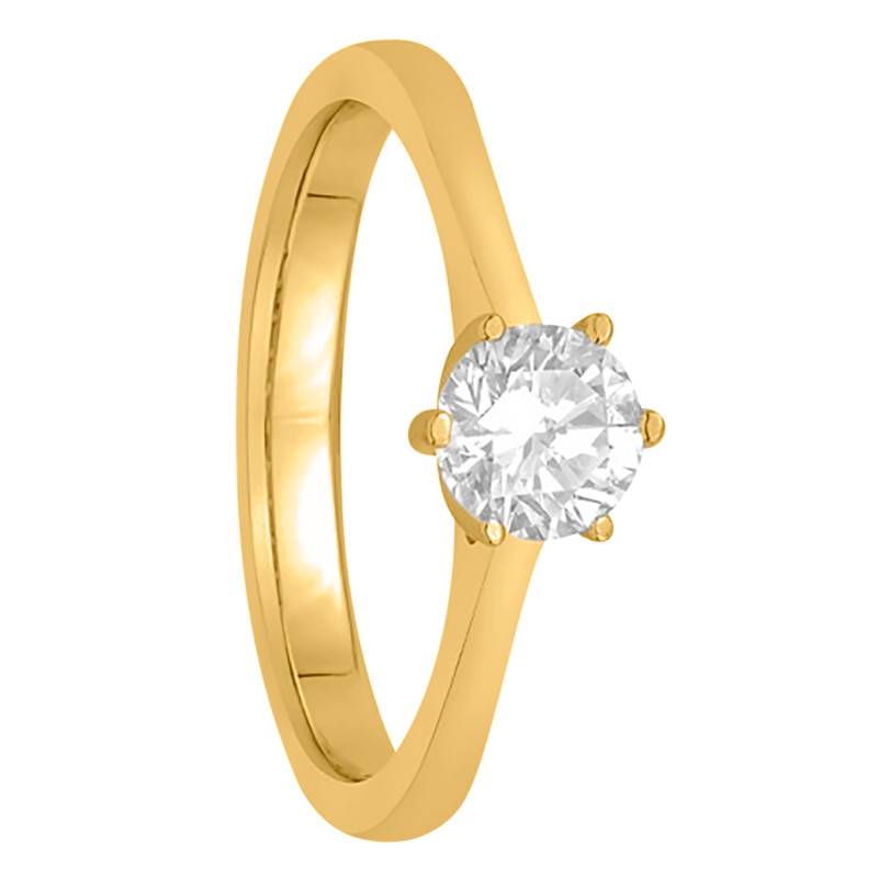 750 Yellow Gold Diamond Solitaire Ring 0,50 ct, Width 1.70 mm - Alliantine