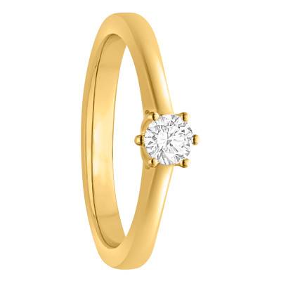 Solitaire Diamant 0,20 ct & Or Jaune 750, Largeur 1,70 mm - Alliantine