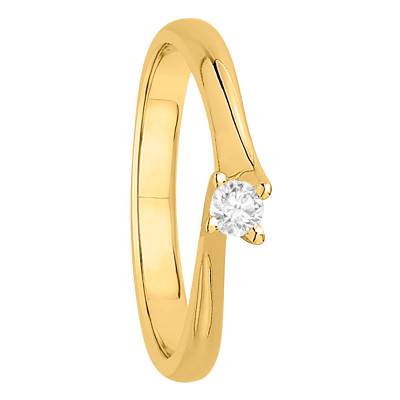 Bague Asymetric Or Jaune 750 & Diamant 0,10 ct, Largeur 2,30 mm - Alliantine