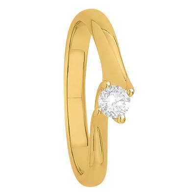 Bague Asymetric Or Jaune 750 & Diamant 0,15 ct, Largeur 2,30 mm - Alliantine